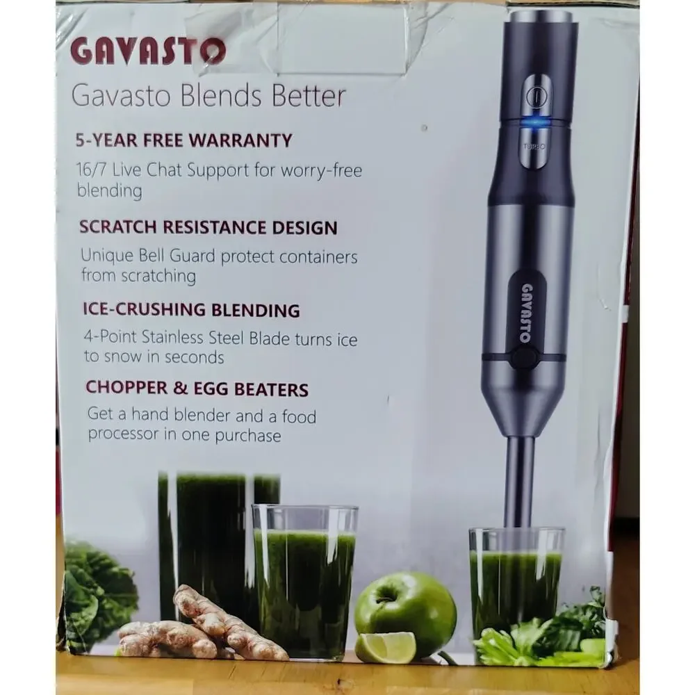 Gavasto Immersion Blender 800W 15-Speed Hand Mixer Chopper Egg Beaters JHB-328